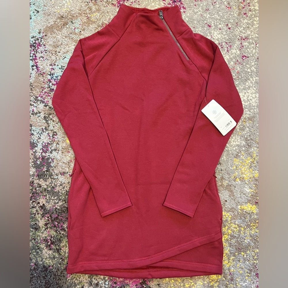 Brand new Athleta cosy karma, asymmetric zip sweater dress. Size small